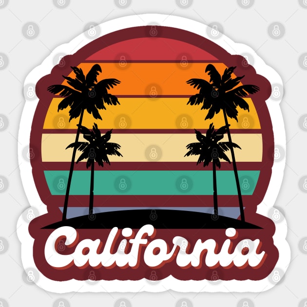 California Retro Sun 80s Edition Sticker by 80snerd